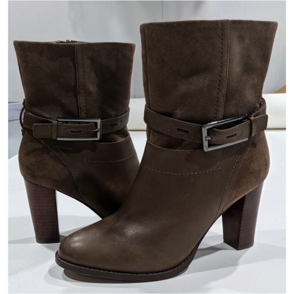 Kacia Garnet Clarks Taupe Leather boots - Picture 3 of 9